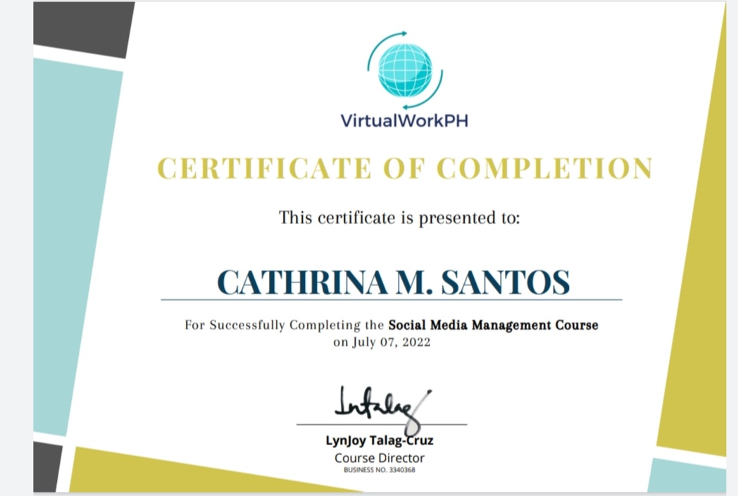 SOCIAL MEDIA MANAGEMENT COURSE CERTIFICATE