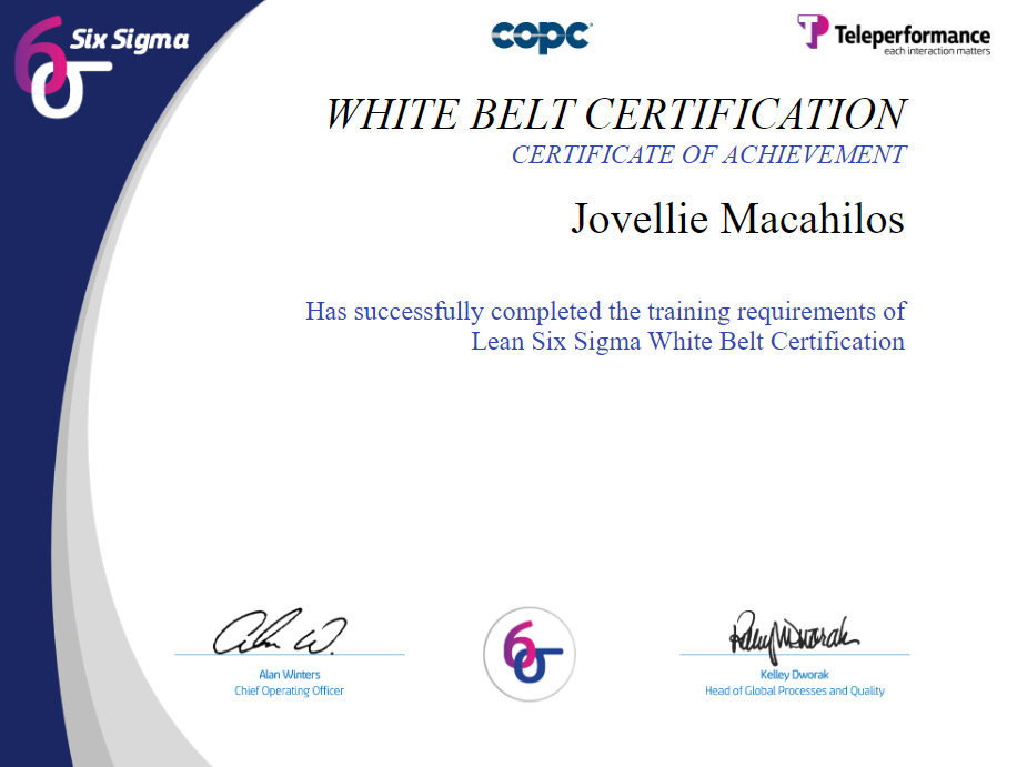 White Belt Certification