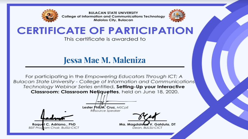 Certificate