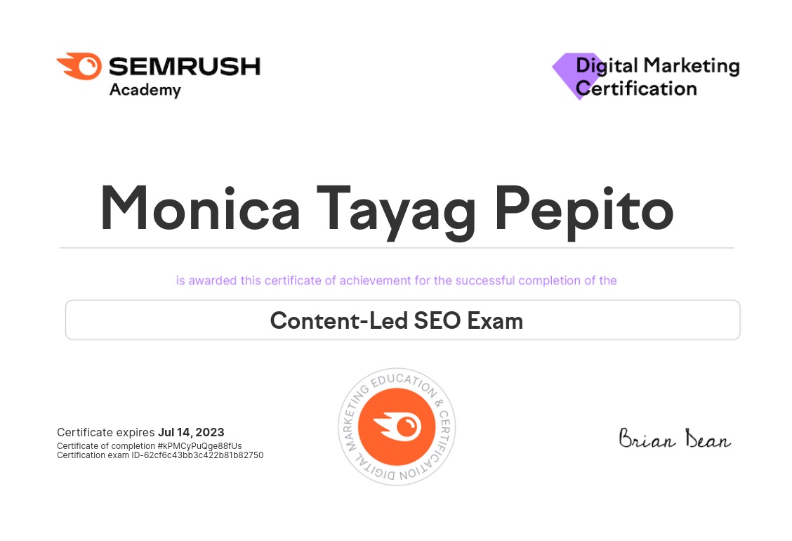 Semrush Content - Led SEO Exam