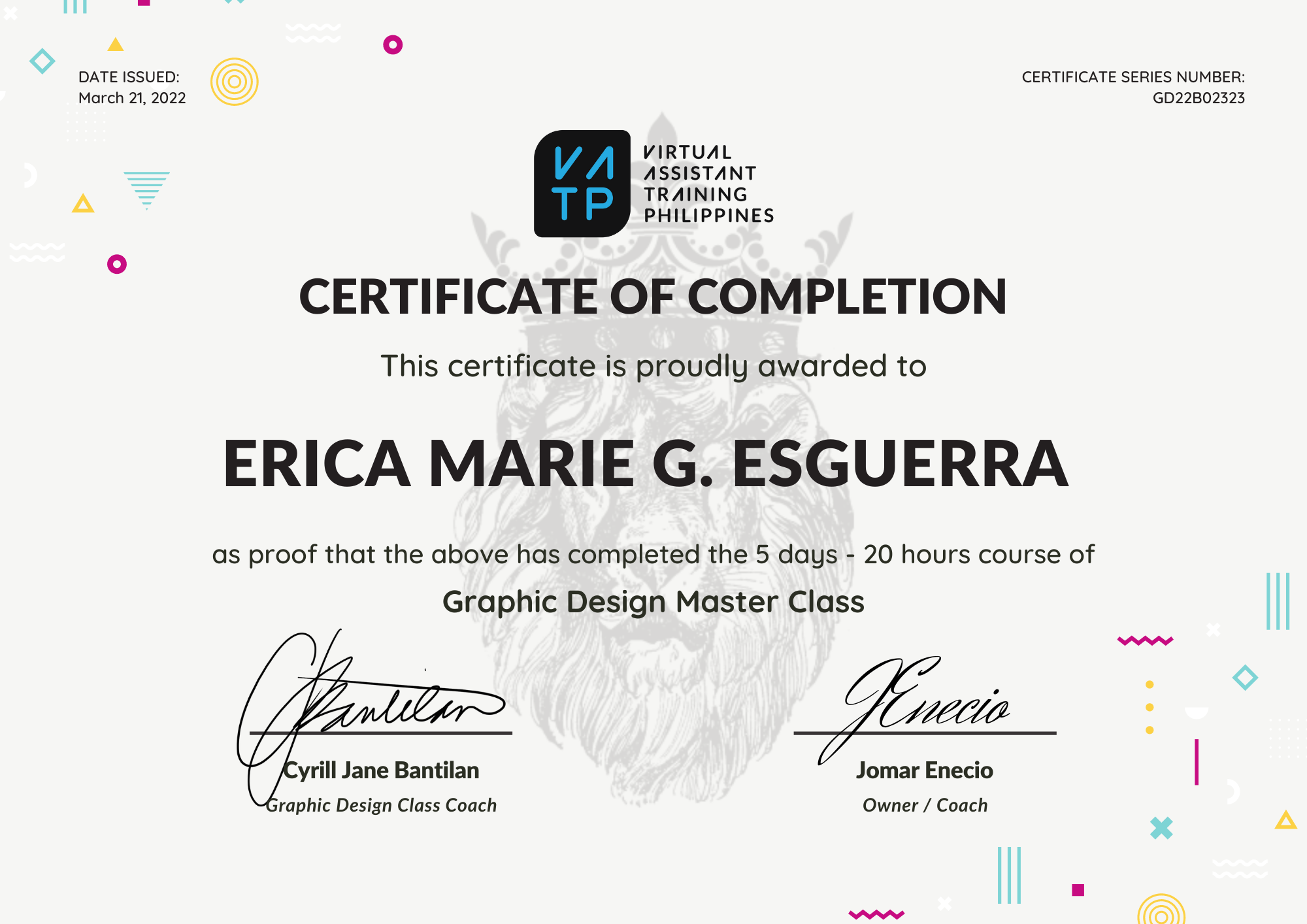 Graphic design Certificate