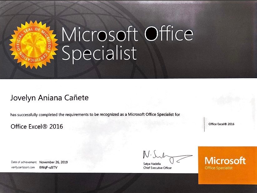 Certified Microsoft Office Specialist (Excel)