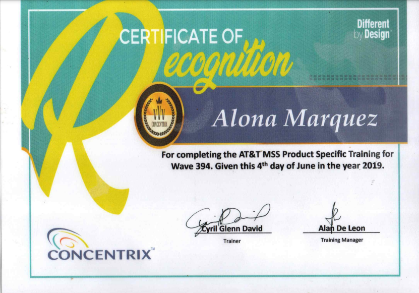 Concentrix Certificate