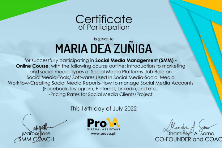Social Media Manager Certificate
