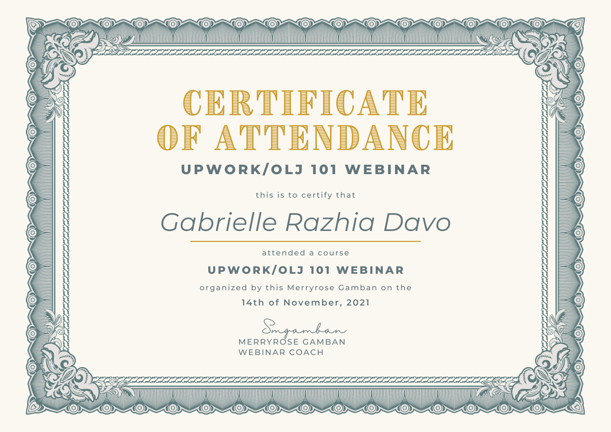 Certificate