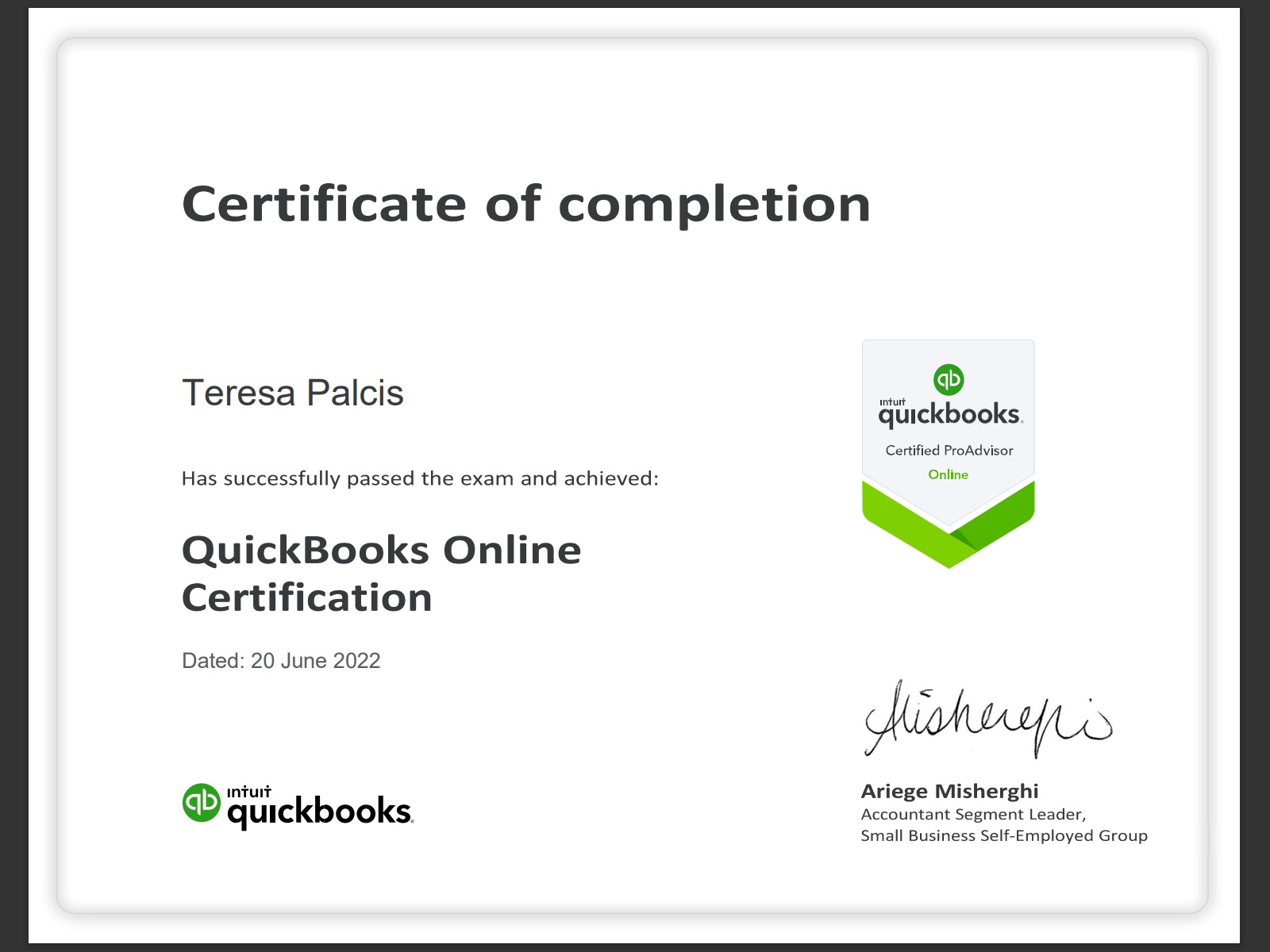 QuickBooks Online Certification