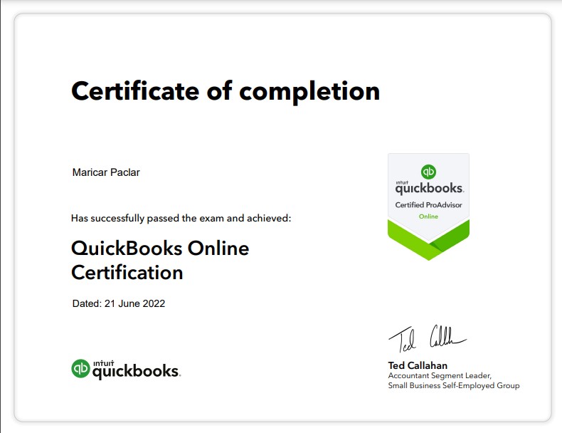 Quickbooks Certified