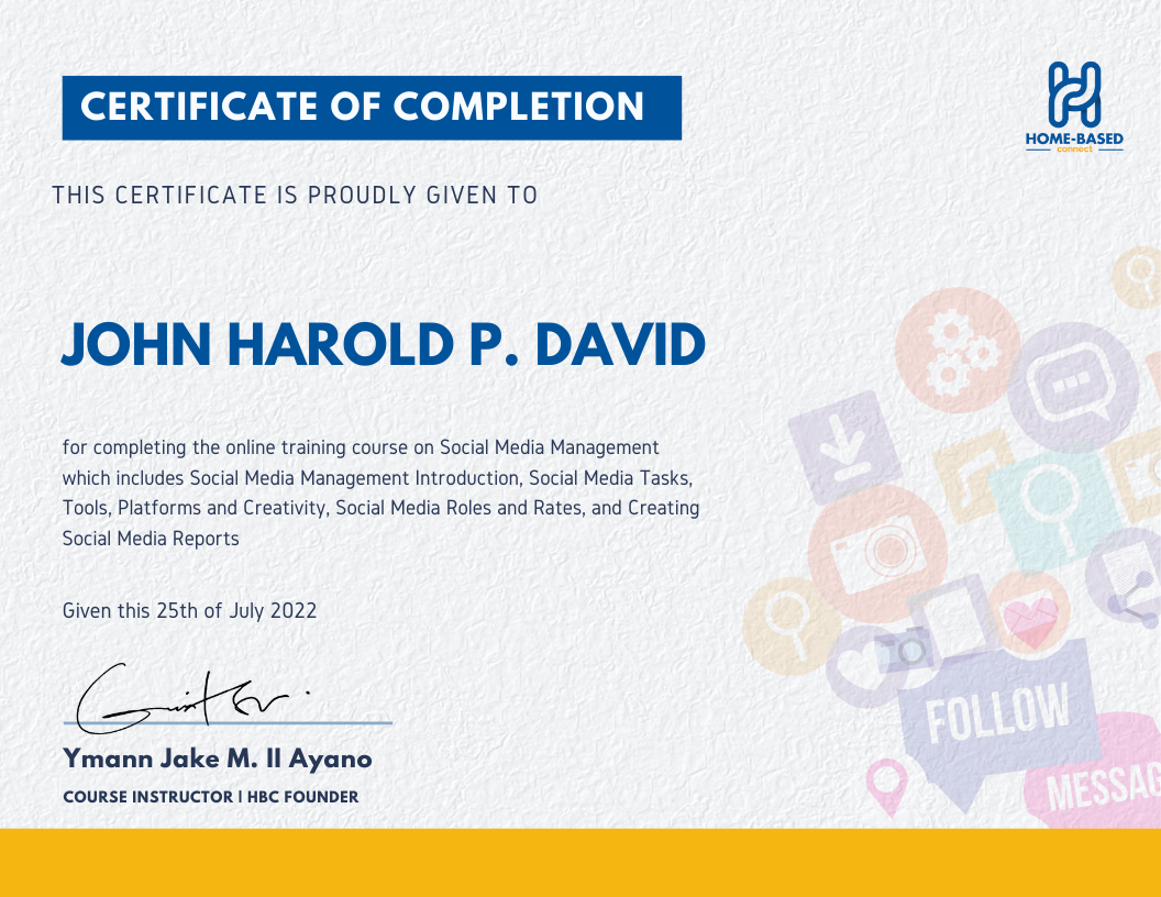 Social Media Management Certificate