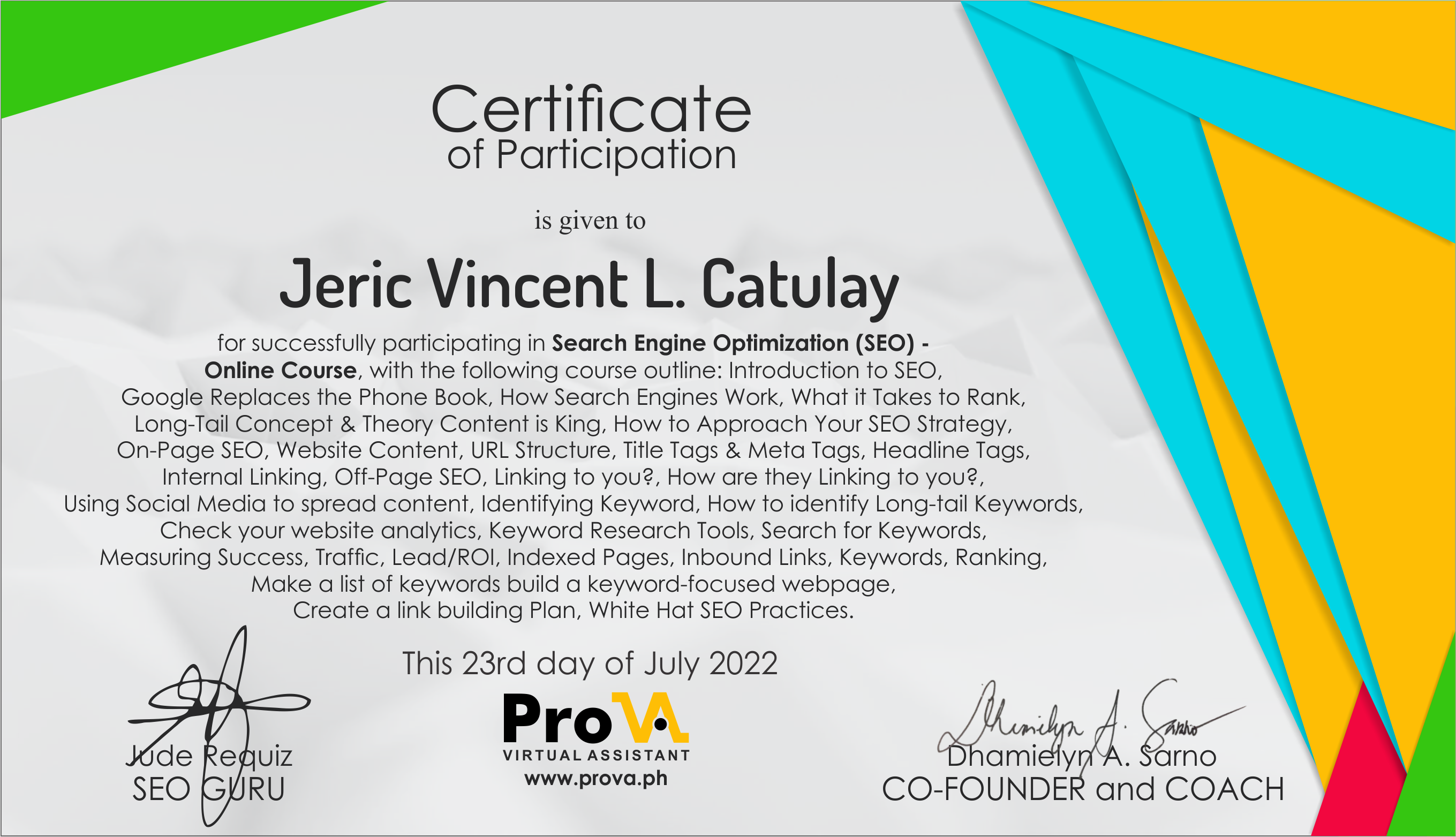 SEO In depth training