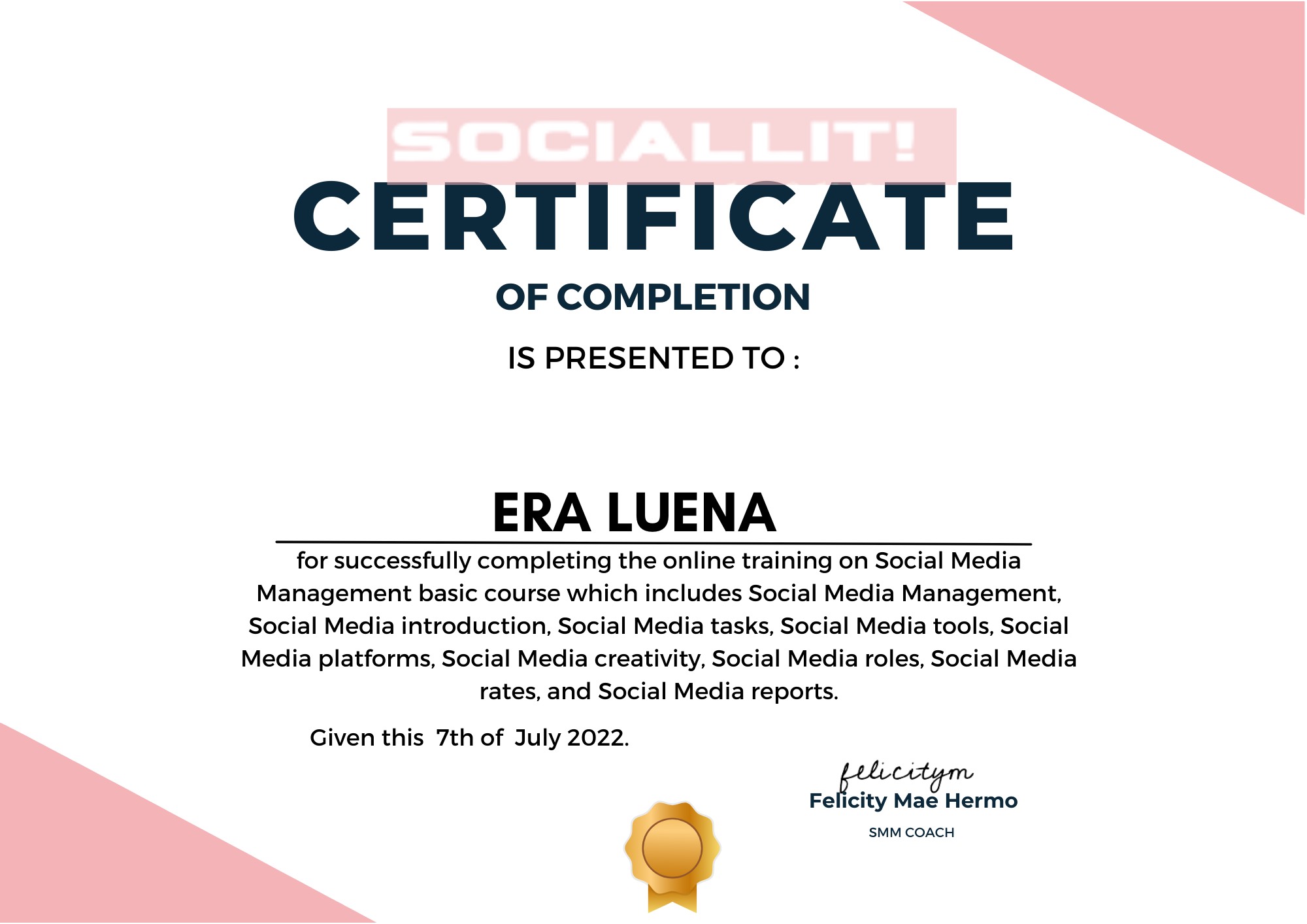 Social Media Management  Course