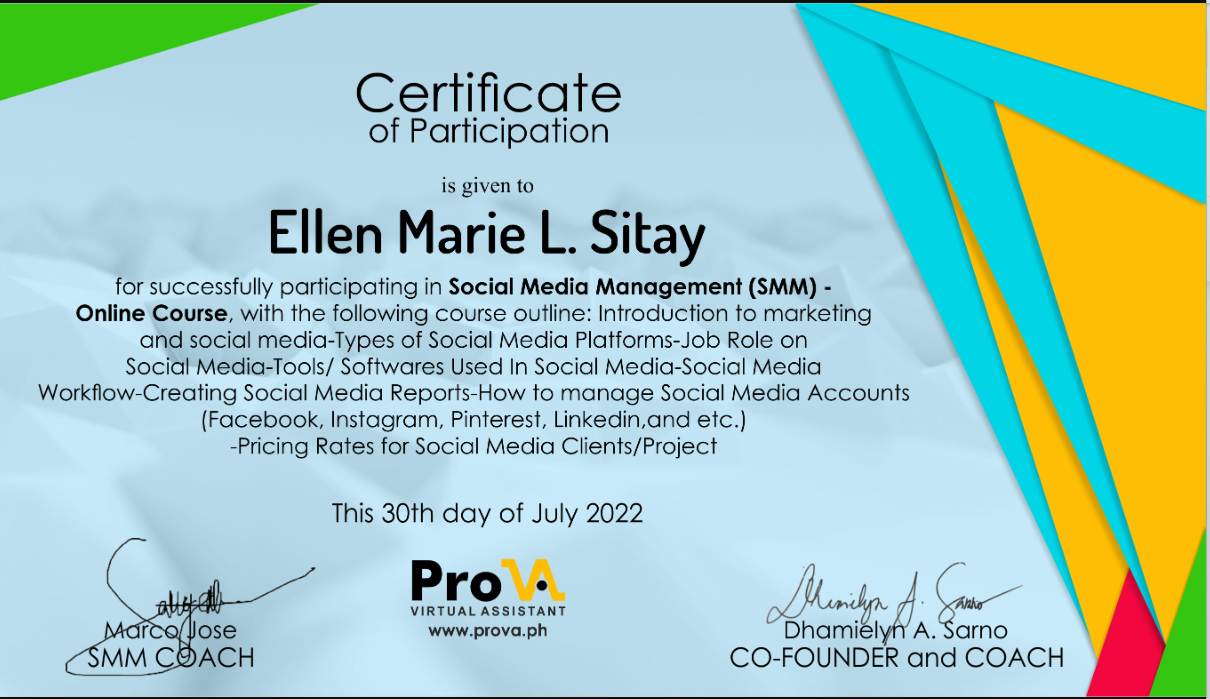 Ellen Marie Sitay // Social Media Specialist - Myprofile