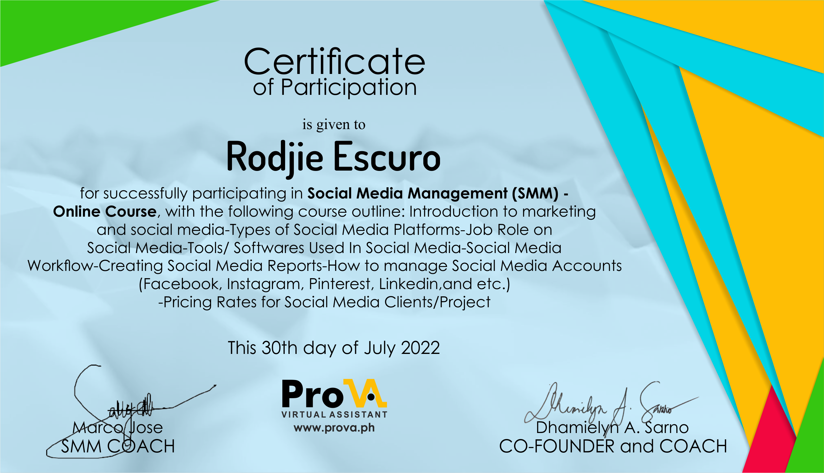 Social Media Management (SMM)- Online course