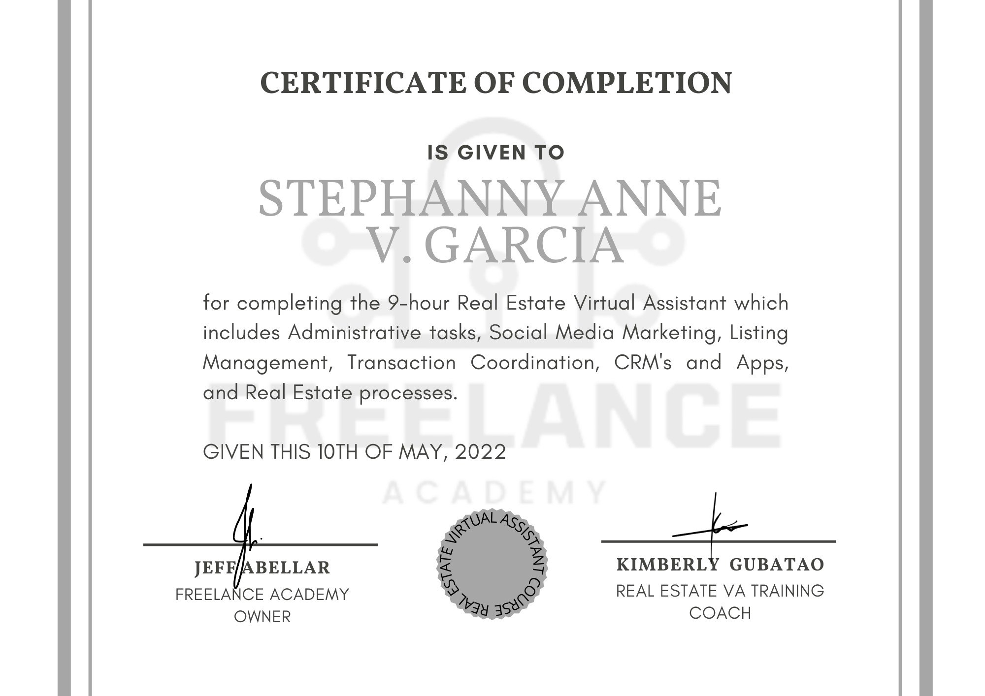 Certificate