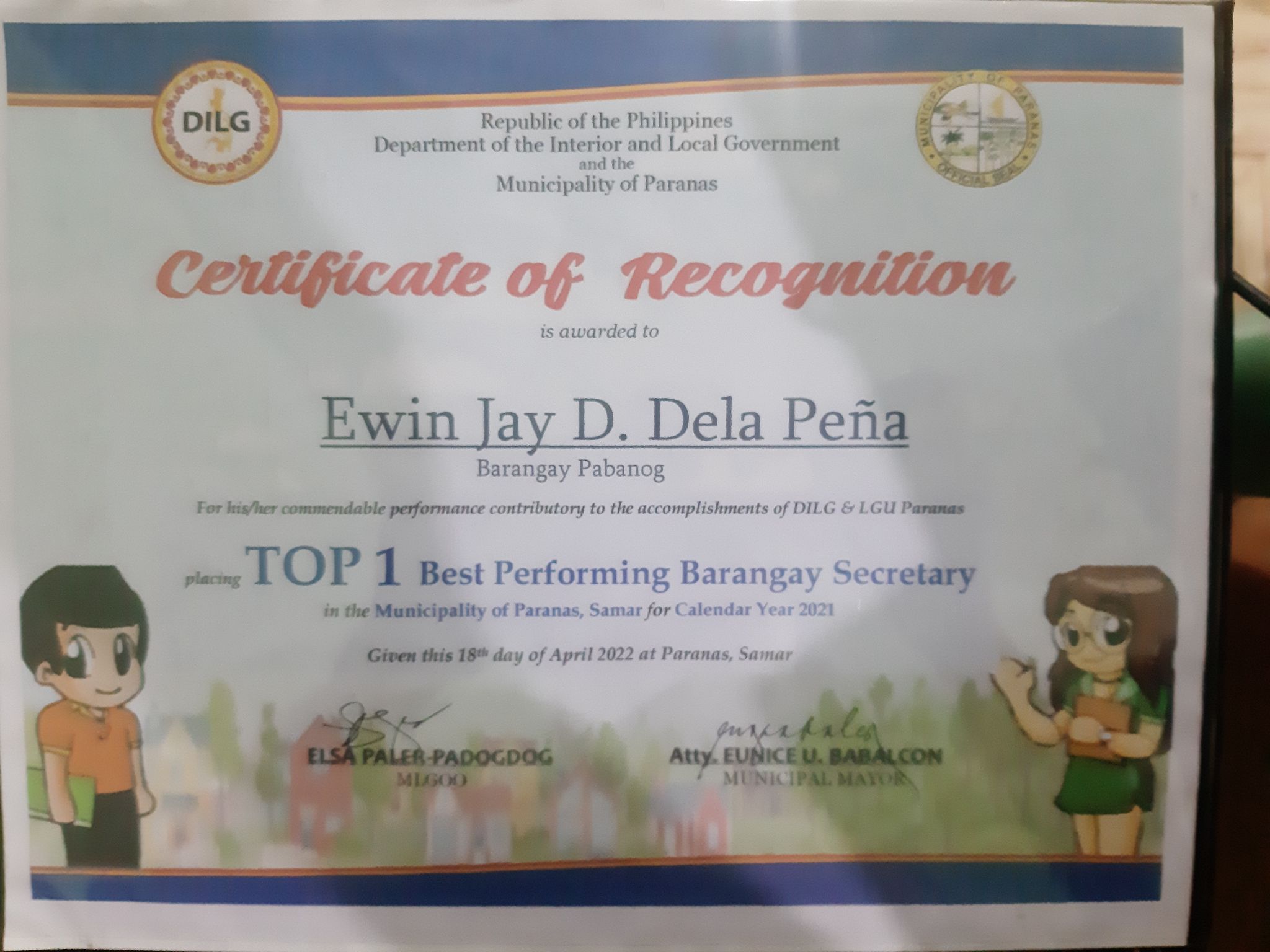 Top 1 Best Performing Secretary