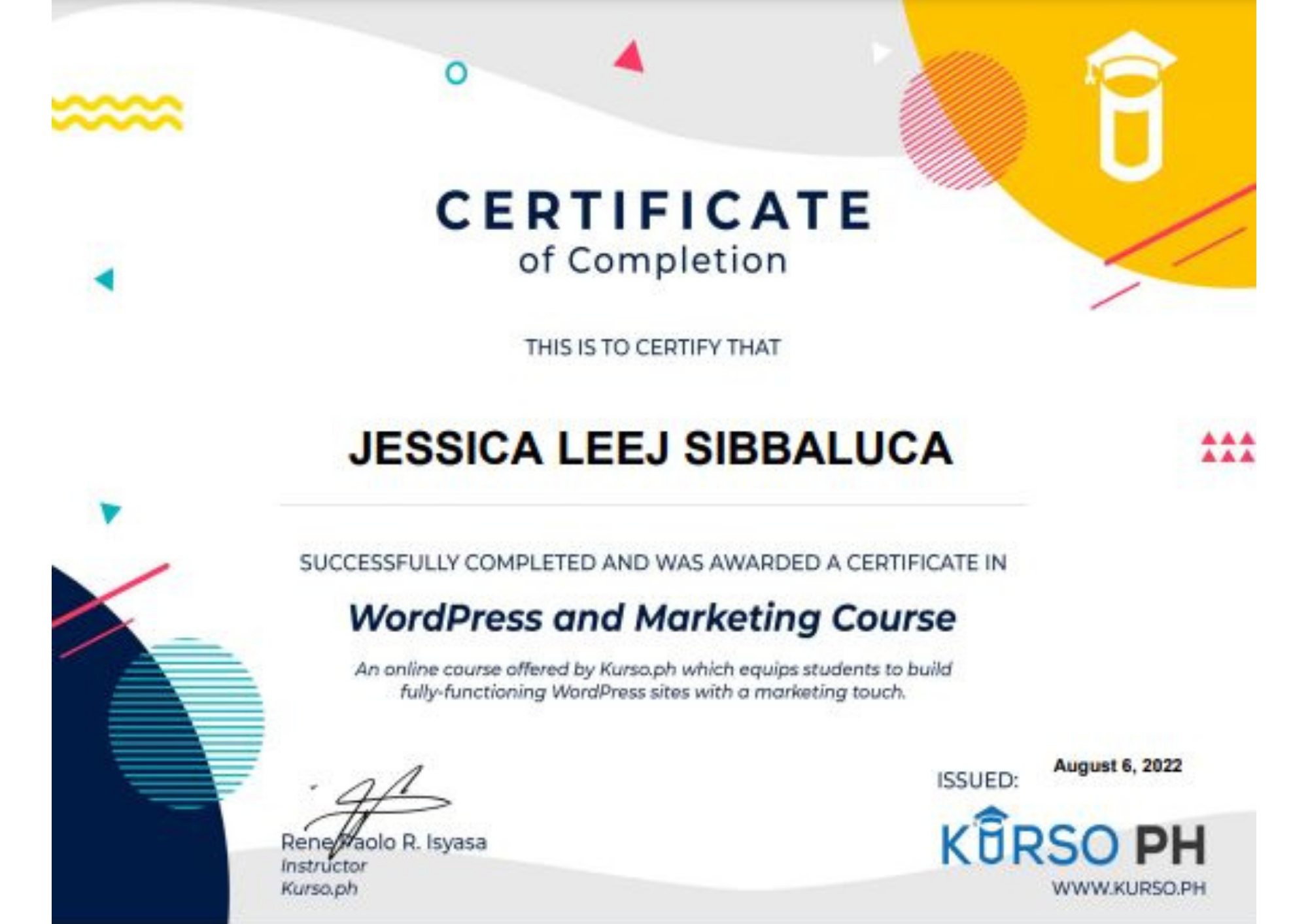 Wordpress and Marketing Course