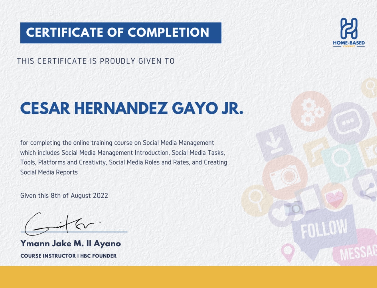 Certificate of Completion