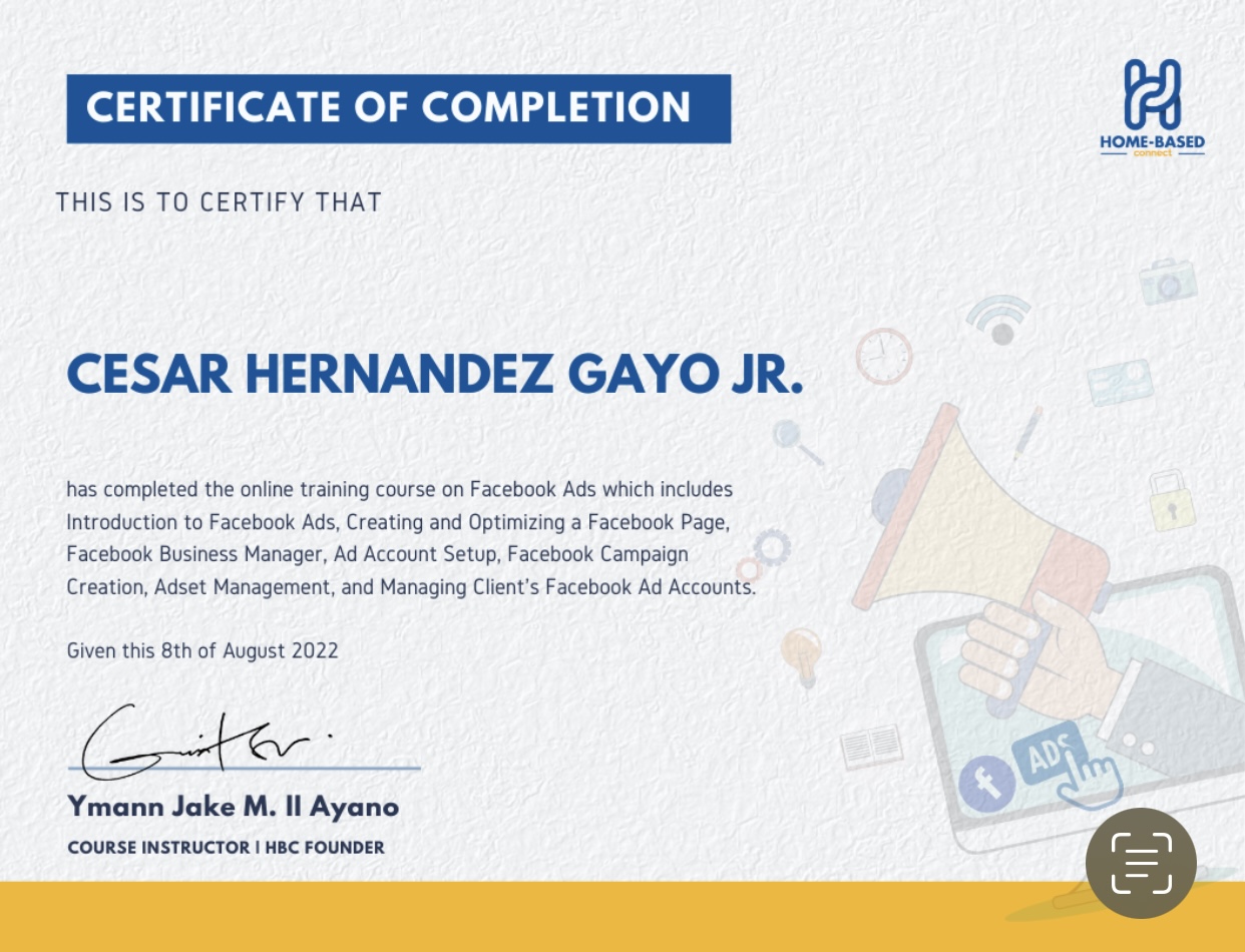 Certificate of Completion