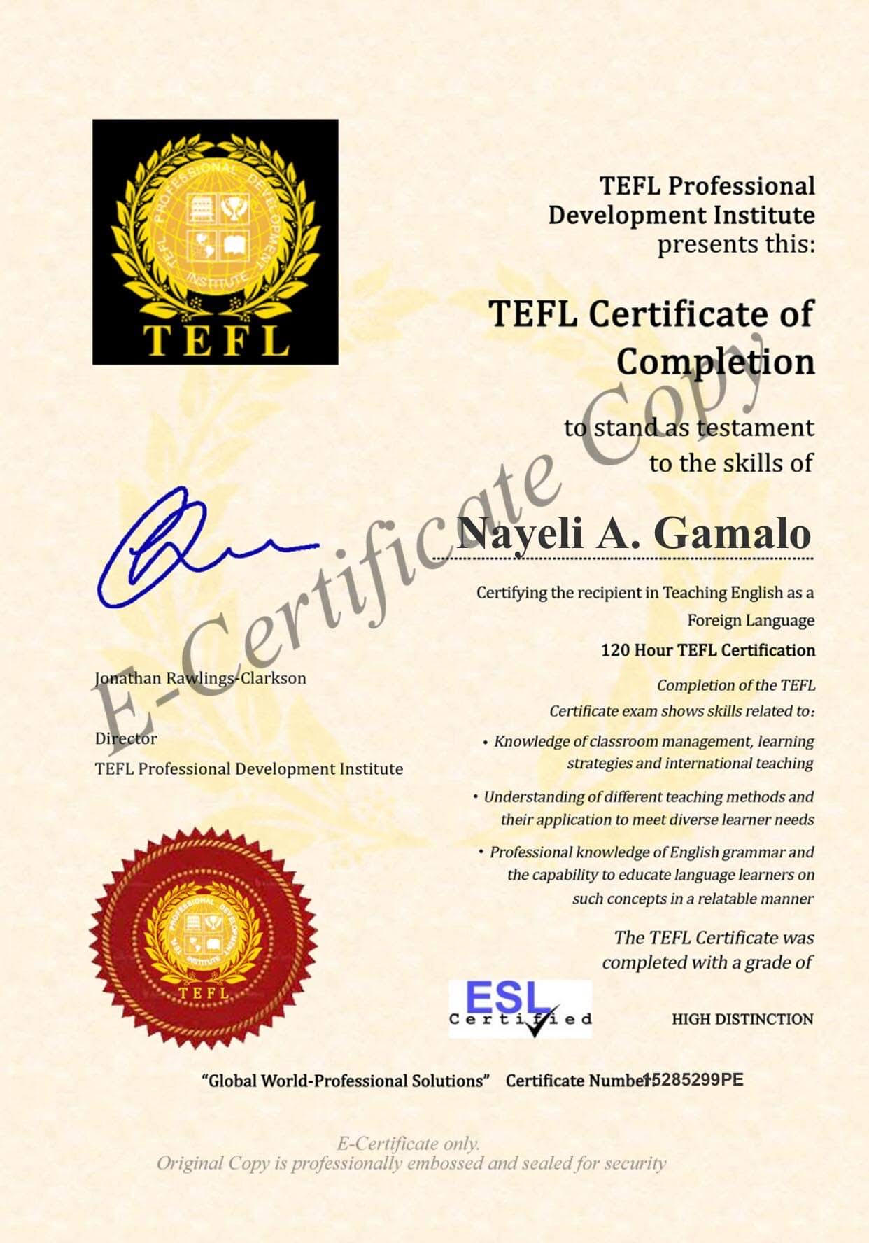 TEFL Professional with HIGH DISTINCTION