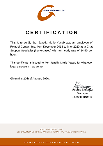 Chat Support Specialist Certificate