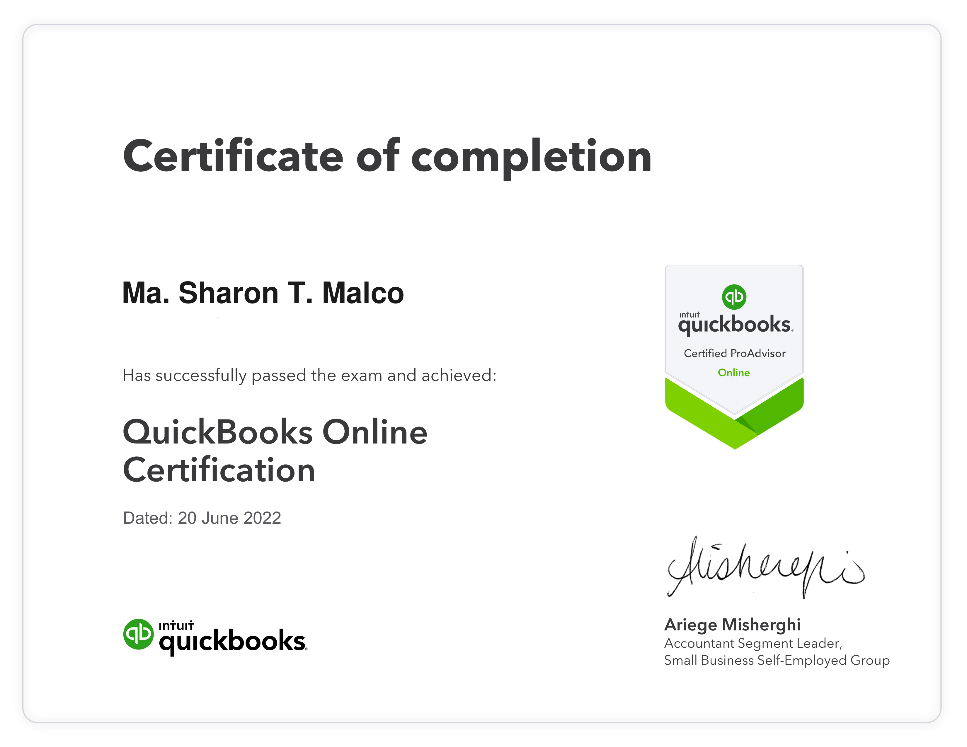 QuickBooks Certification