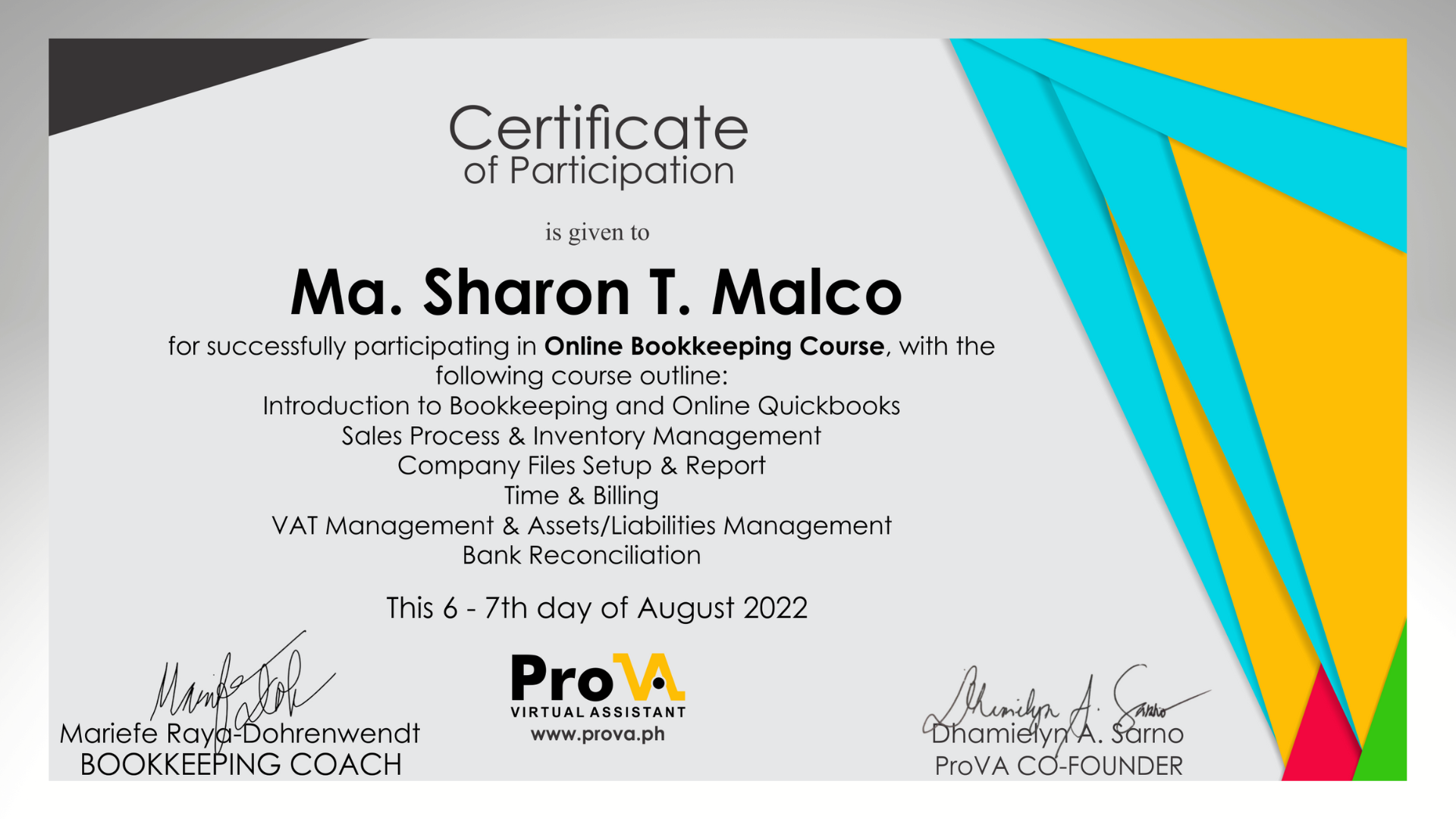 Online Bookkeeping Certificate