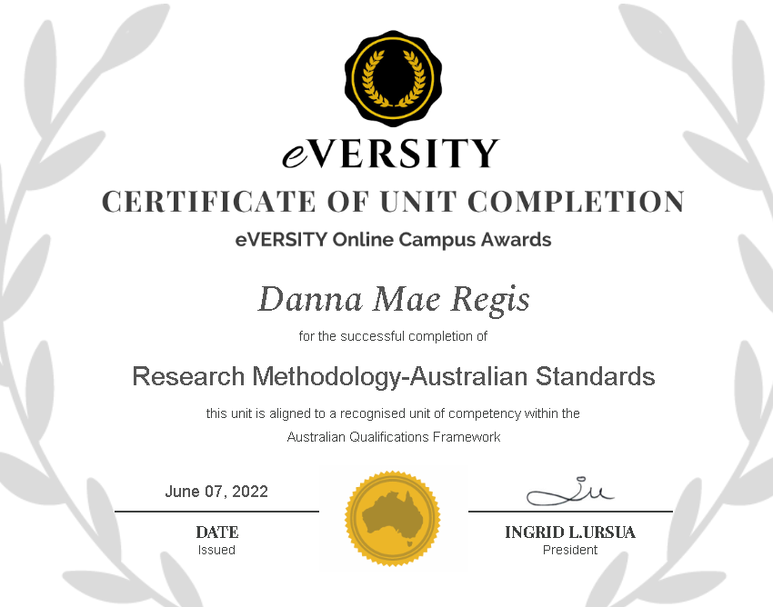 Eversity - Australian Standards for Research Metholody