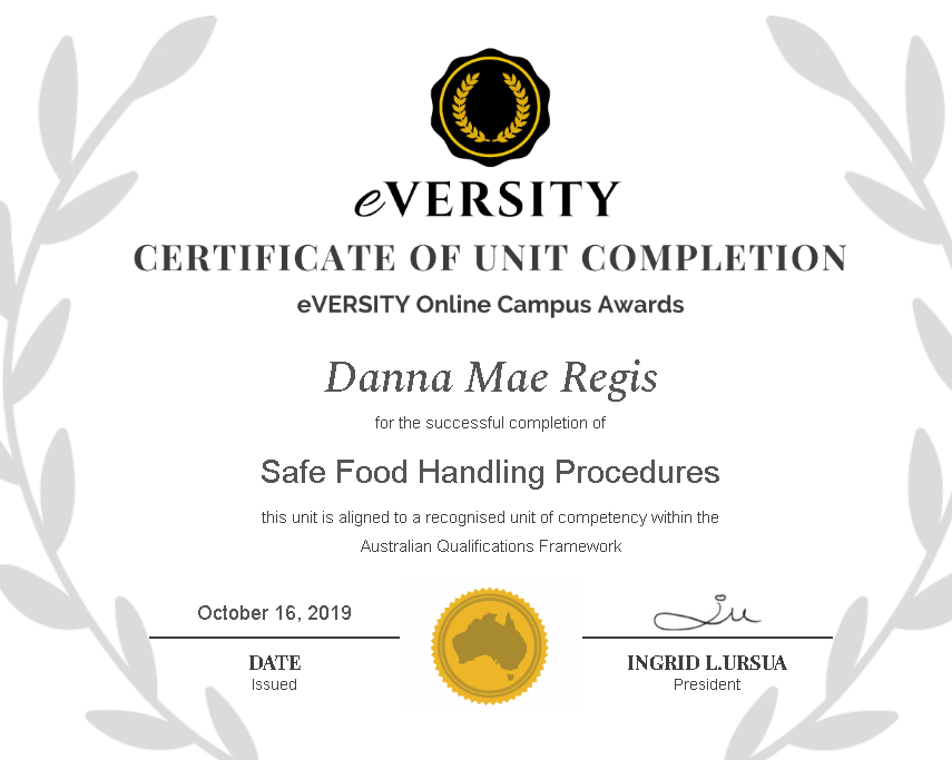 Eversity - Safe Food Handling Procedures