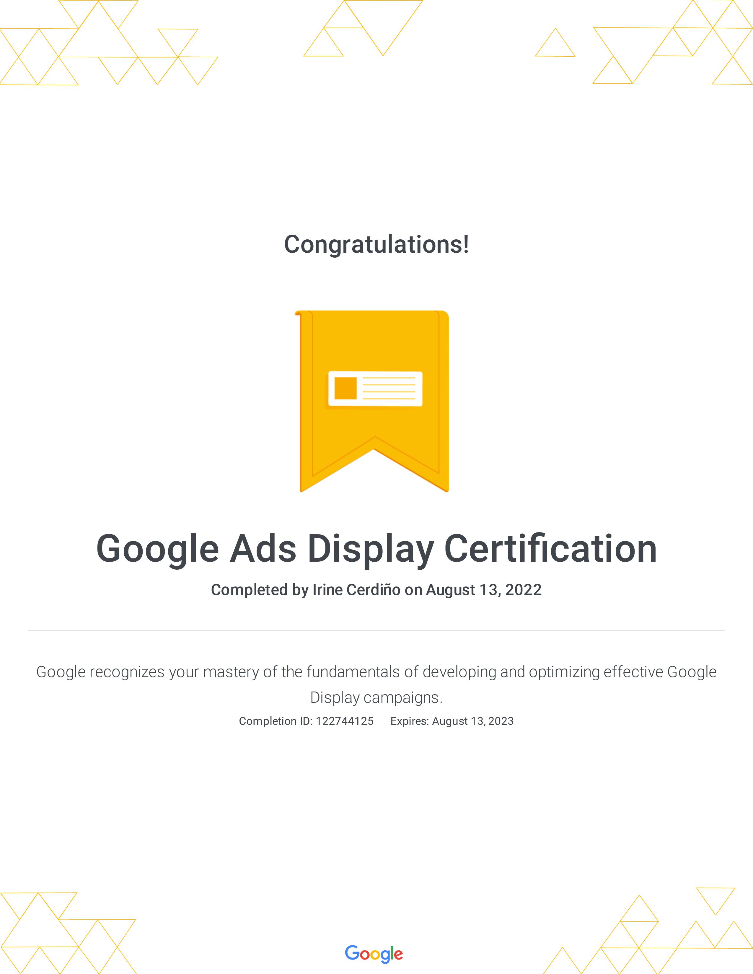 Google Ads Display Certified