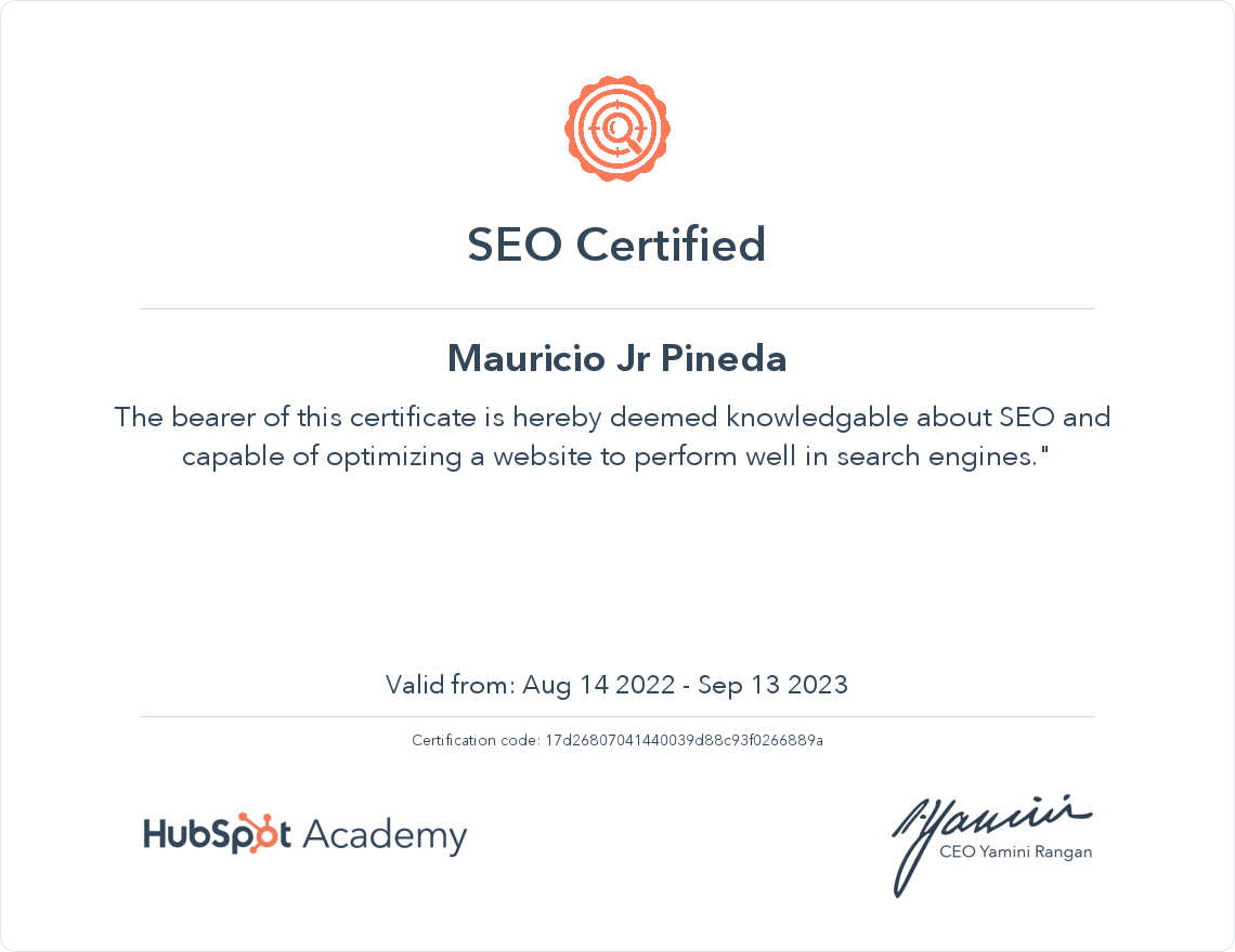 HubSpot Academy SEO Training