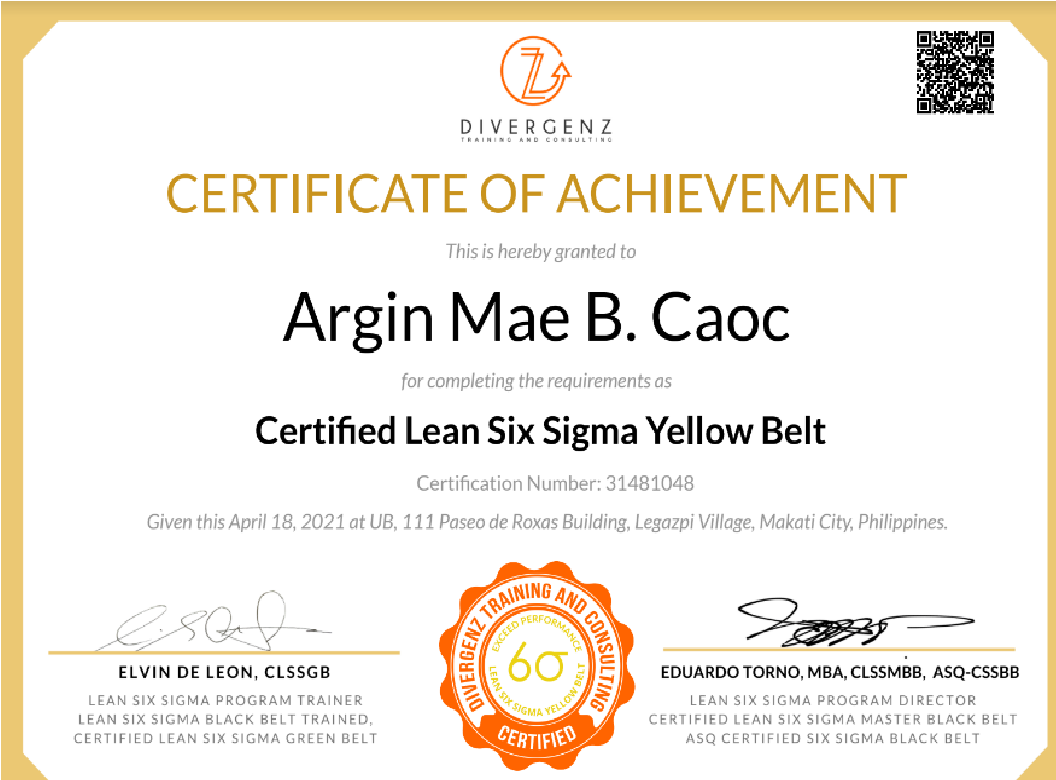 Lean Six Sigma Yellow Belt Certification