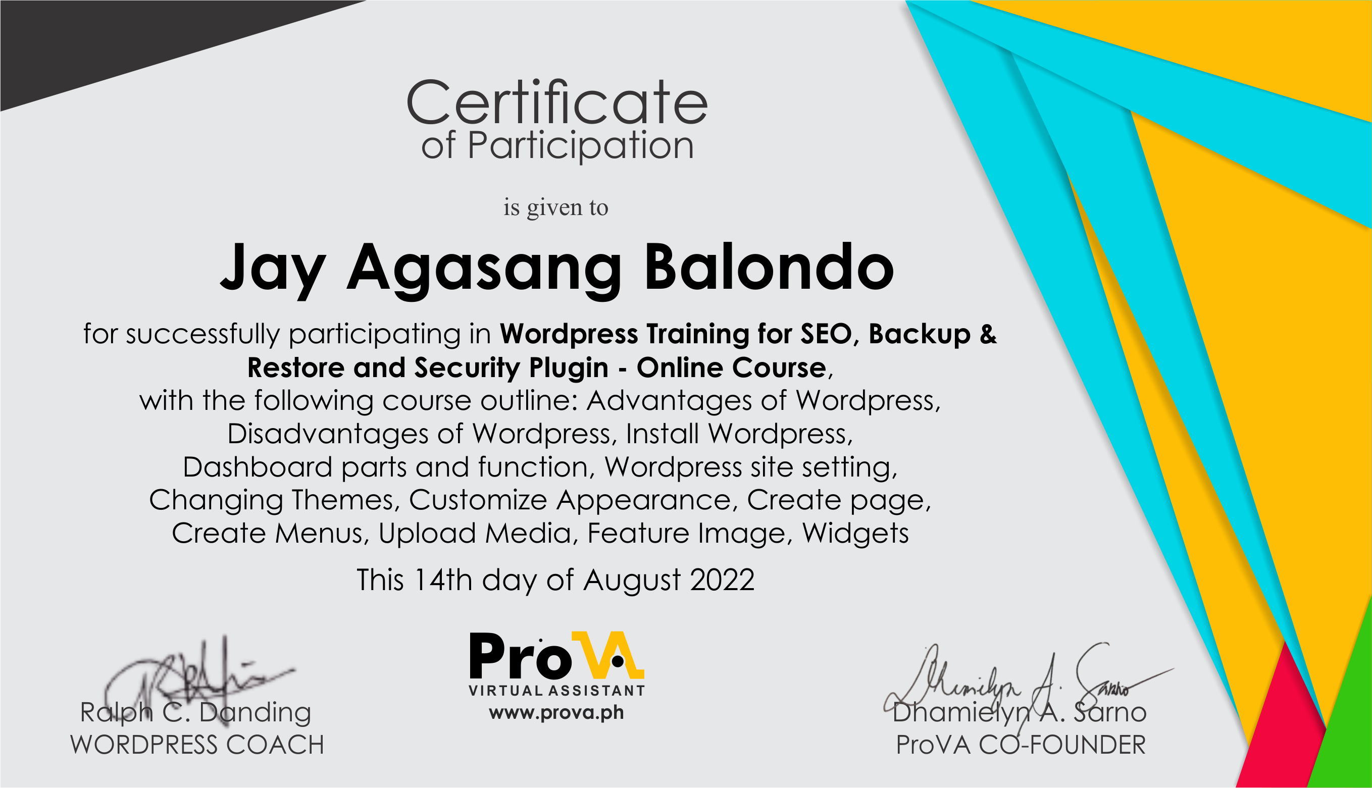 WordPress Development Certificate