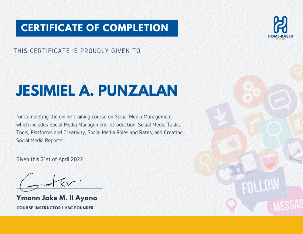 HBC Social Media Management Certificate