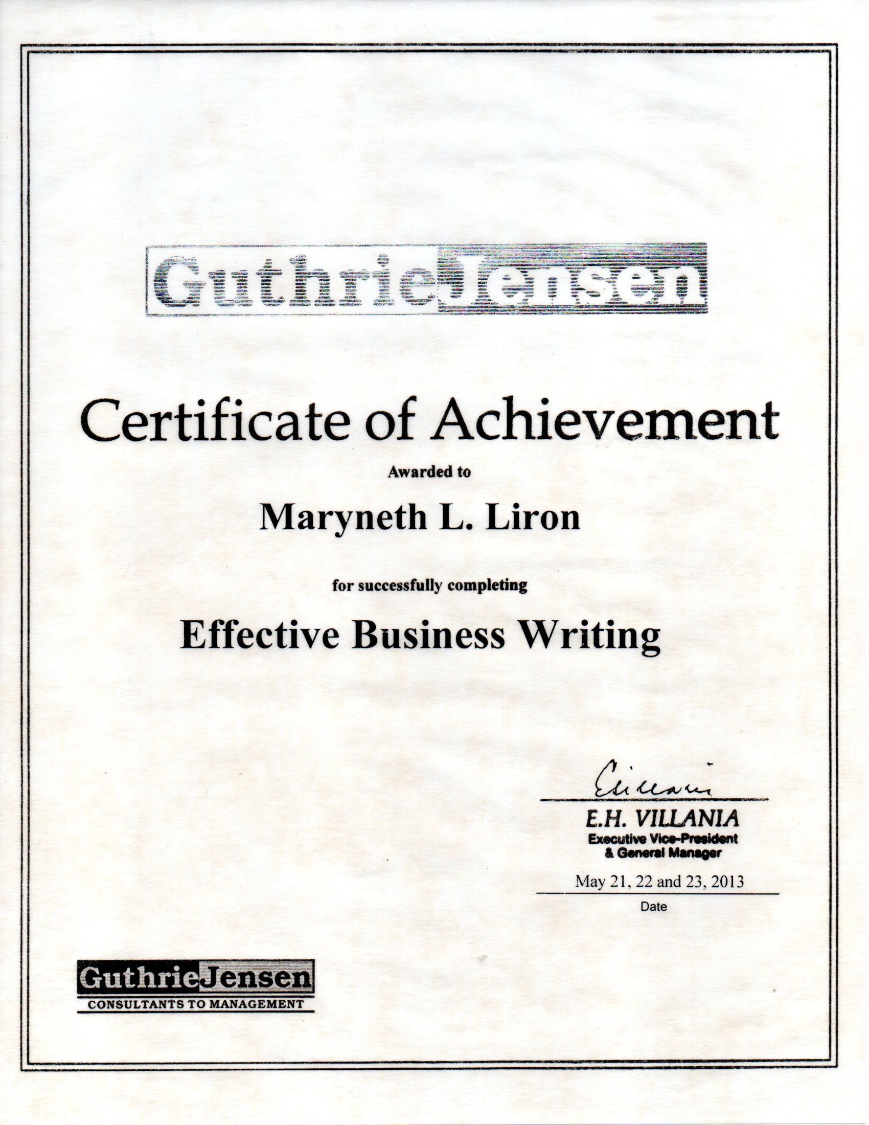 Certificate