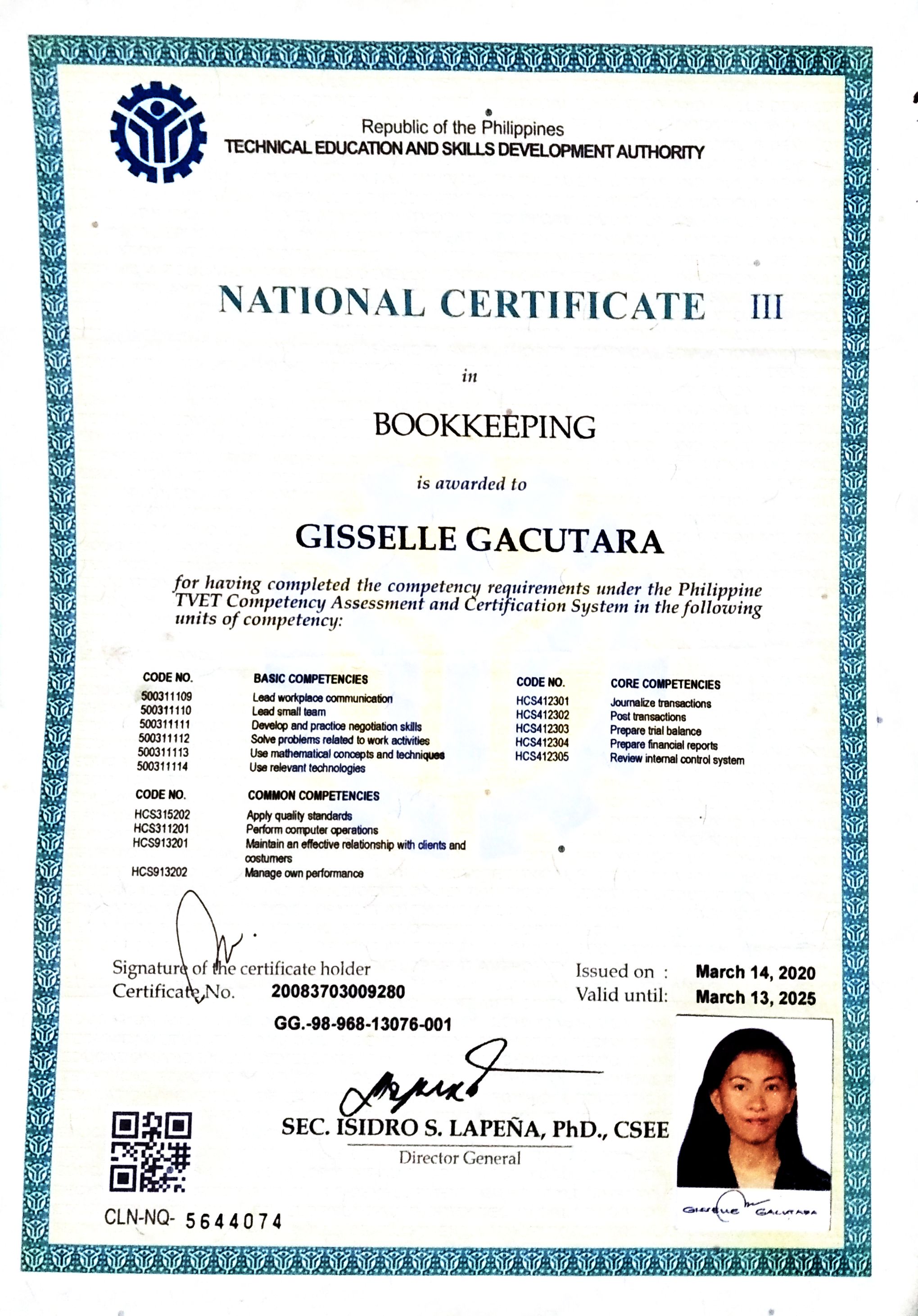 Certificate