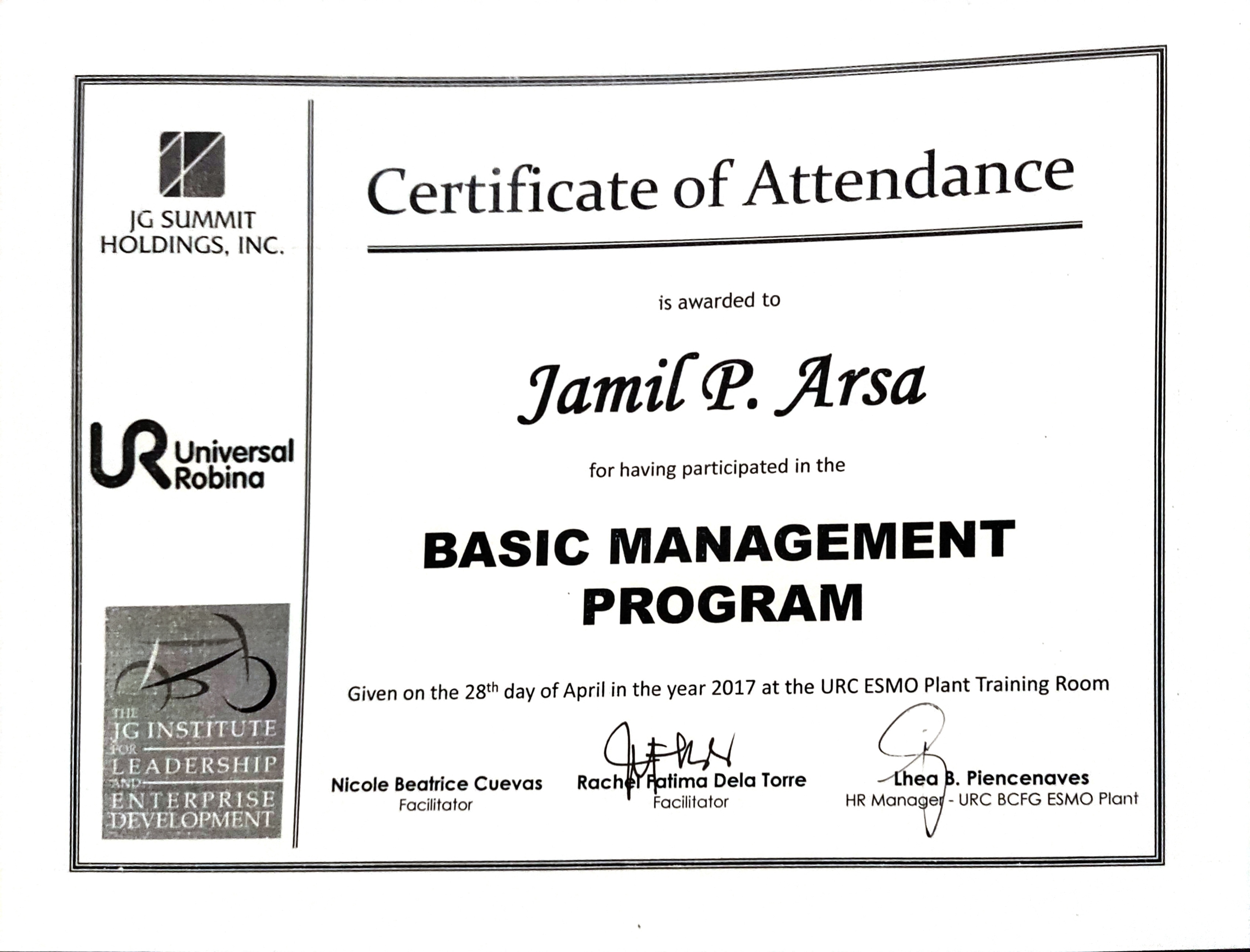 Basic Management Program