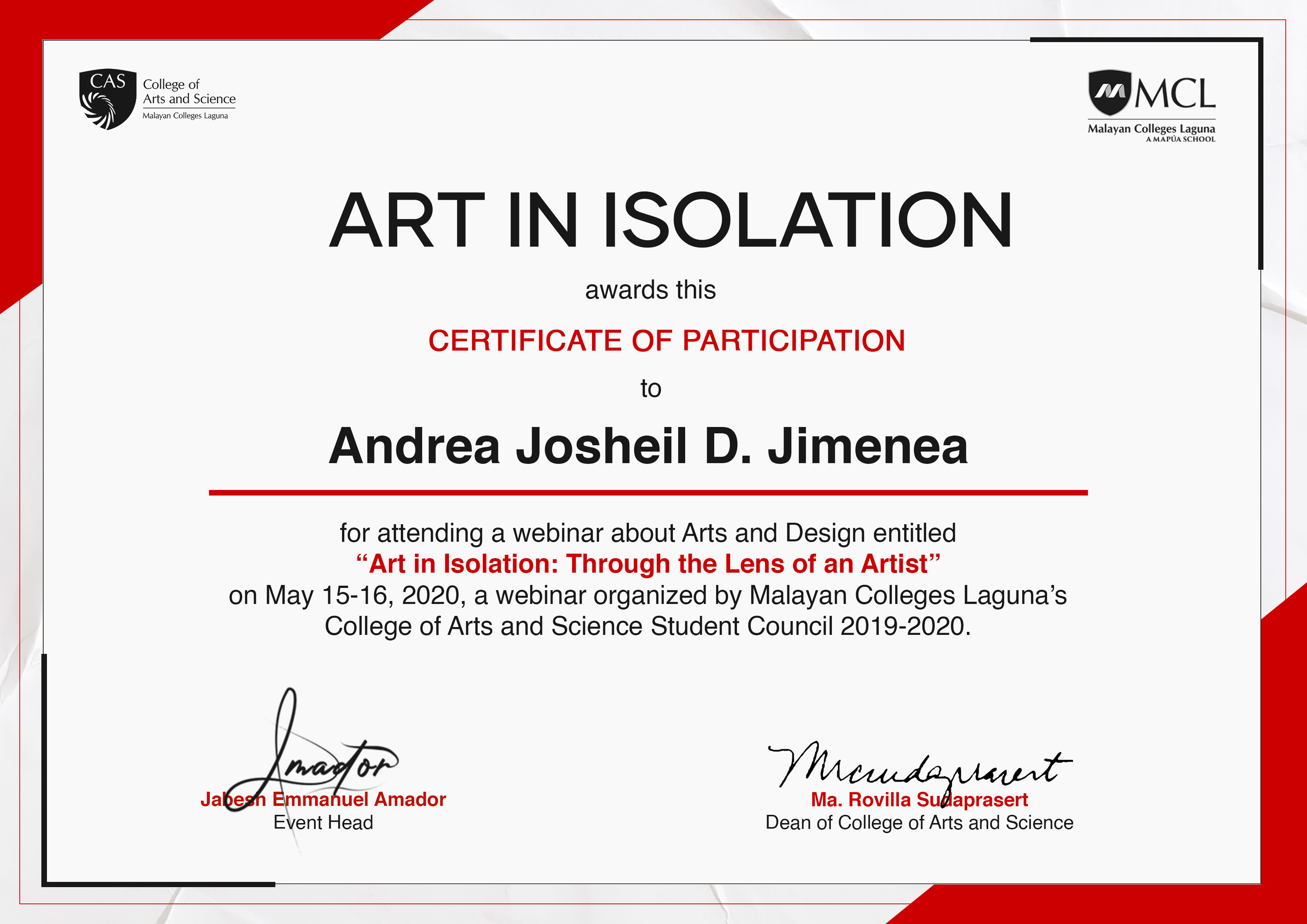 ART IN ISOLATION