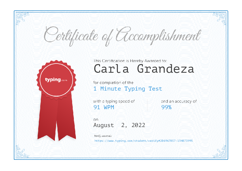 1 Minute Typing Test