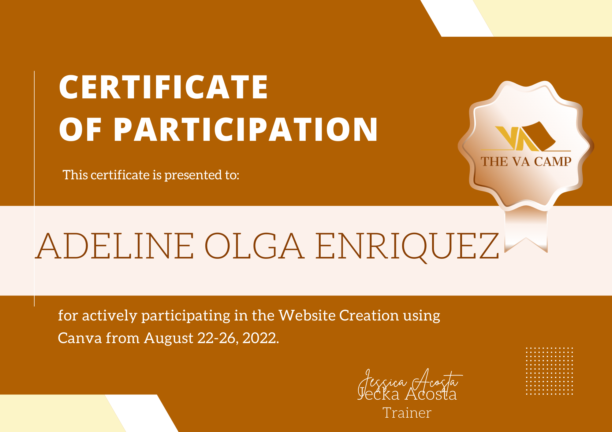 Canva Training Certificate