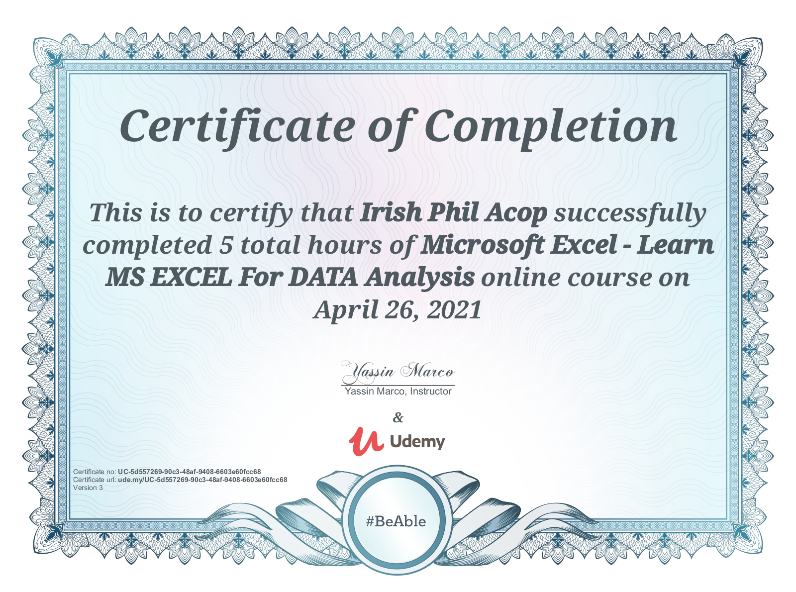 MS Excel Data Analysis