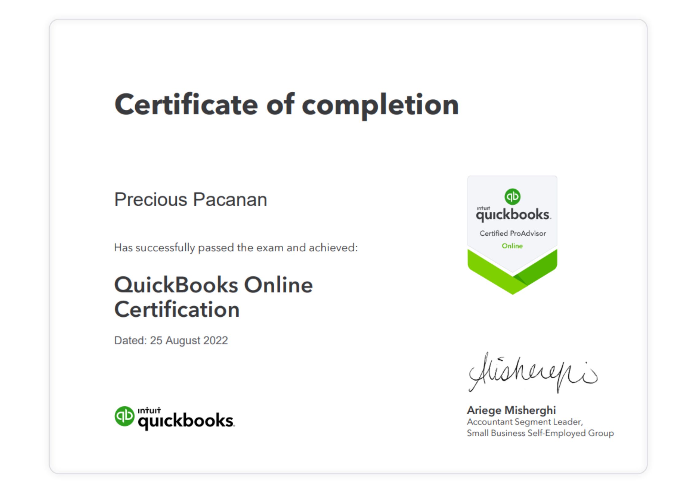 Intuit Certified!