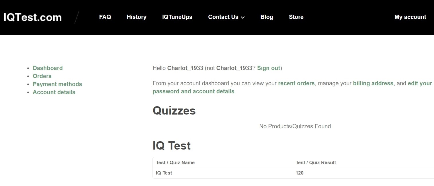 IQ Test Certificate