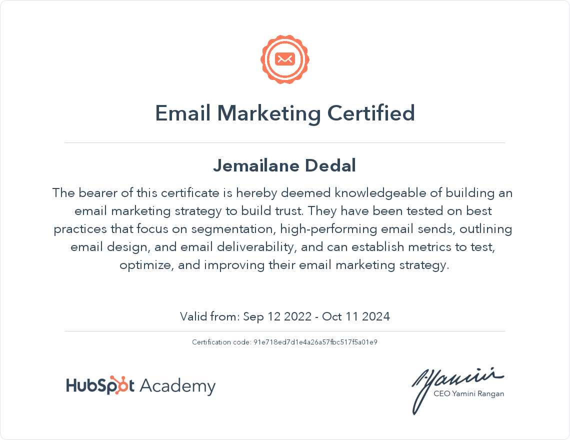 Email Marketing Certified