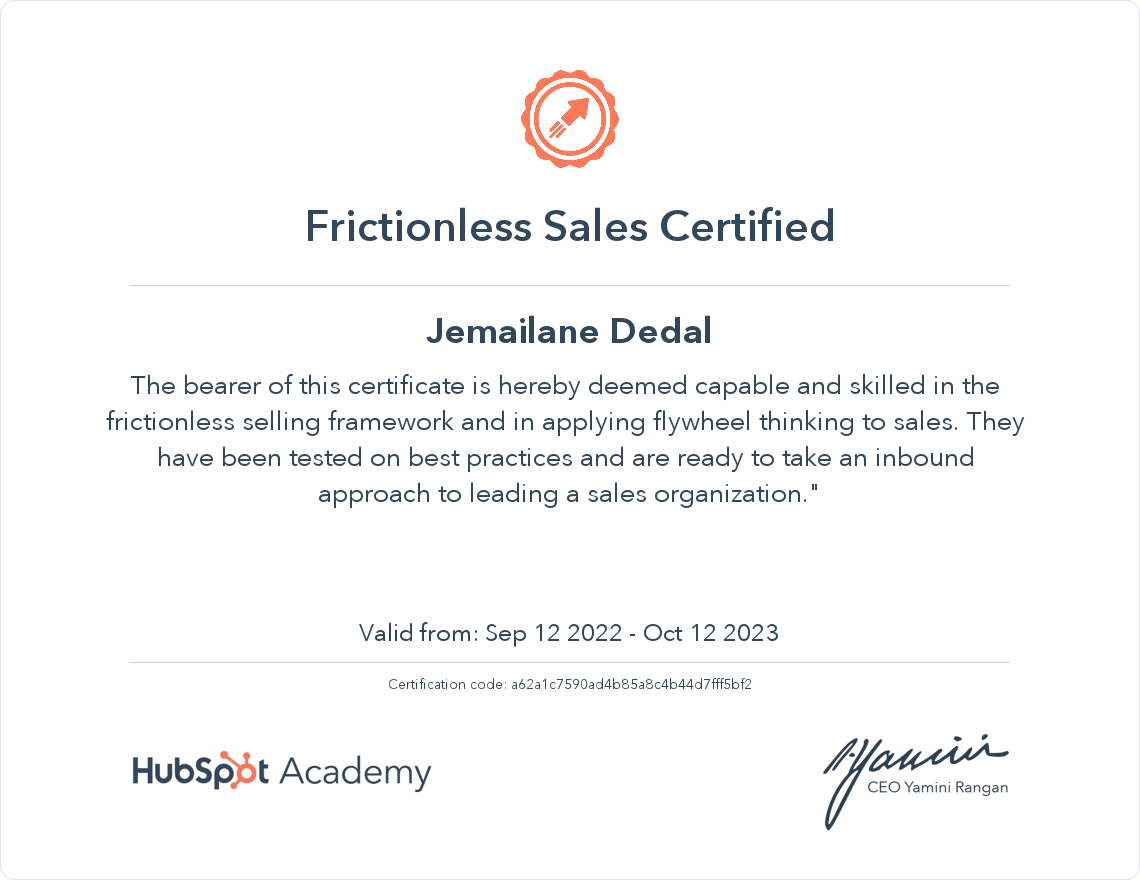 Frictionless Sales Certified