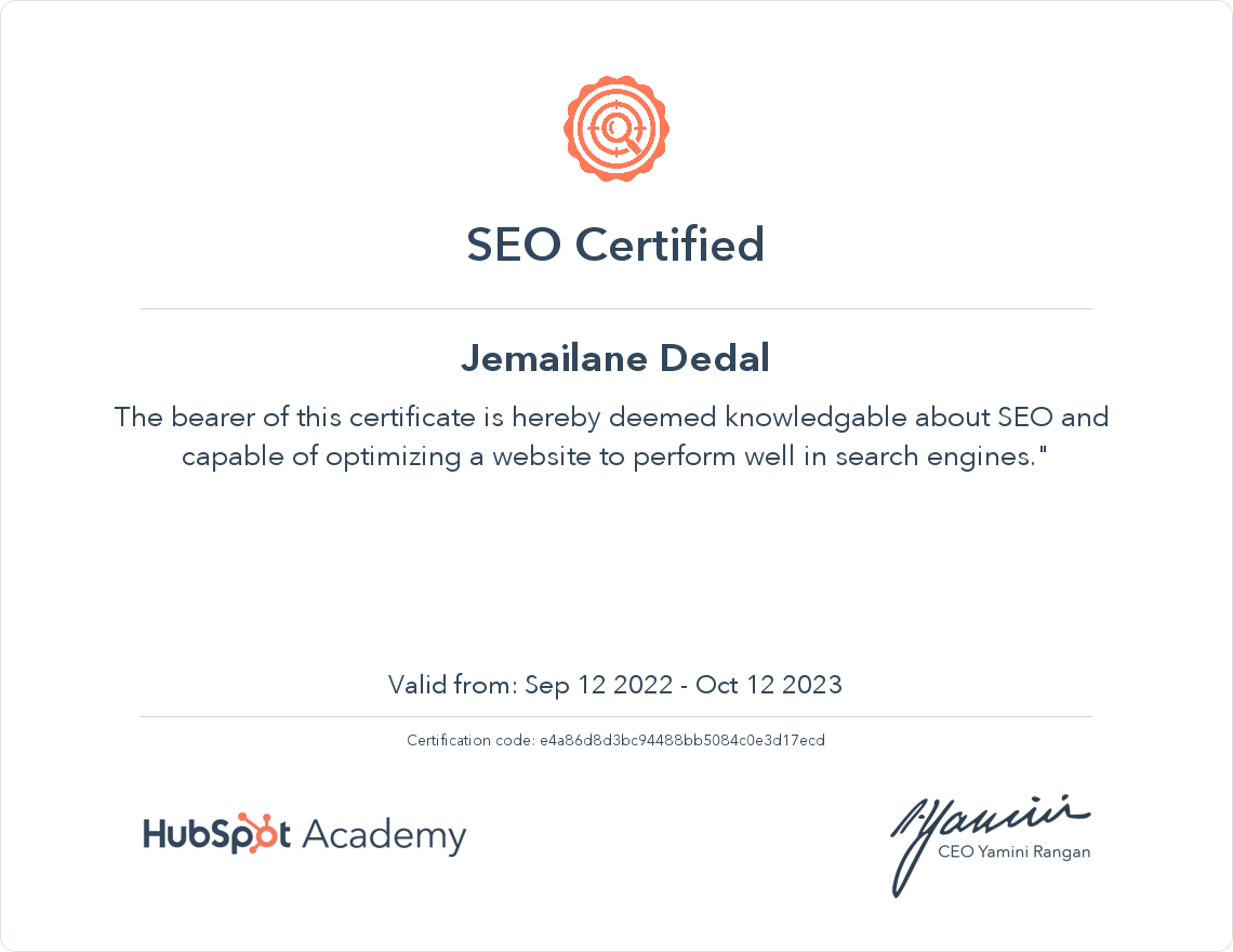 SEO Certified