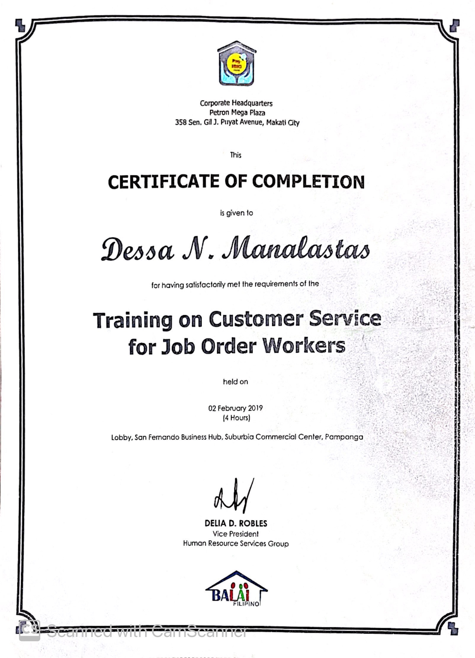 Training on Customer Service