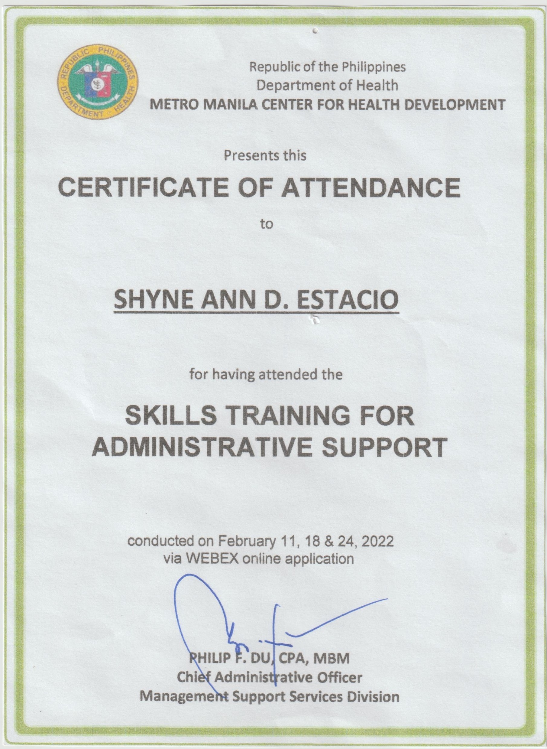 Skills Training for Administrative Support