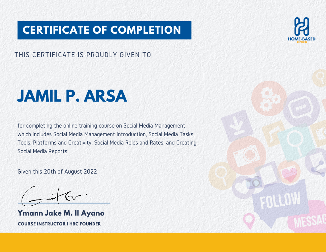 SMM Certificate