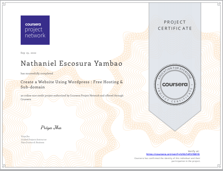 Coursera - Create a Website Using Wordpress : Free Hosting & Subdomain