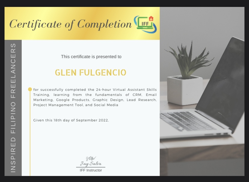 Certificate of Completion - IFF