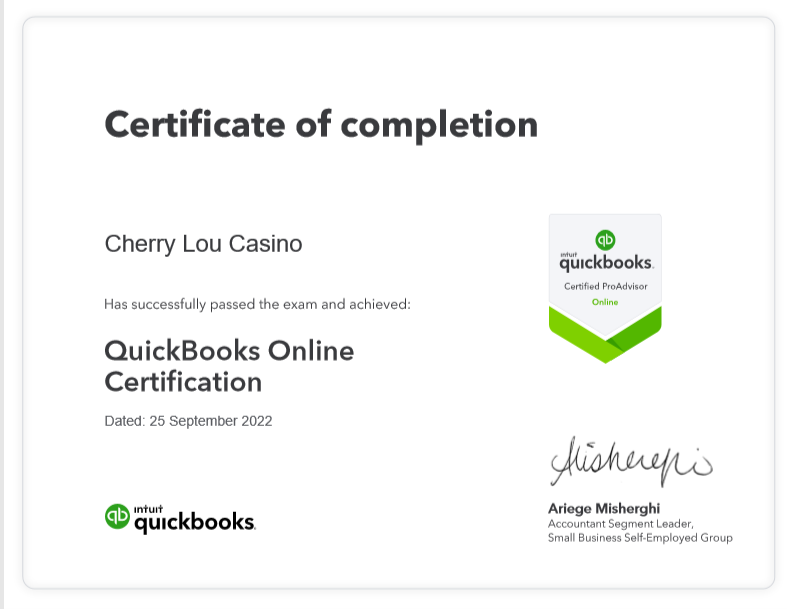 Quickbooks ProAdvisor